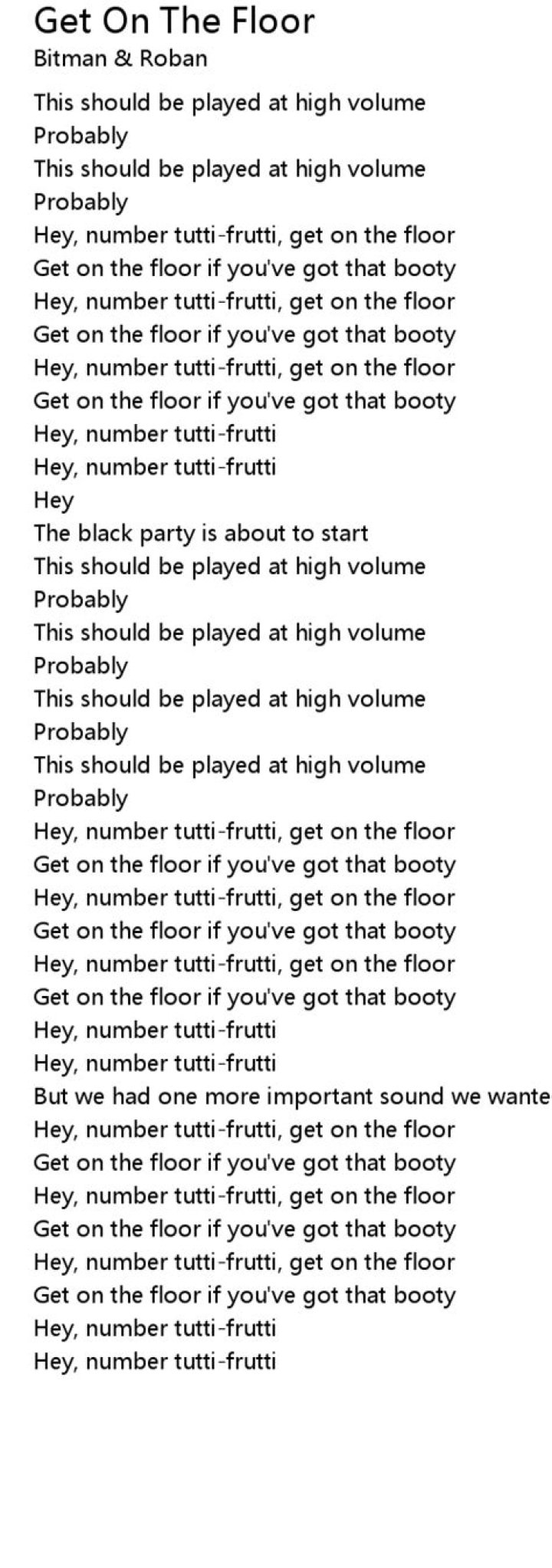 Complete Put It In The Floor Lyrics | Get Every Word