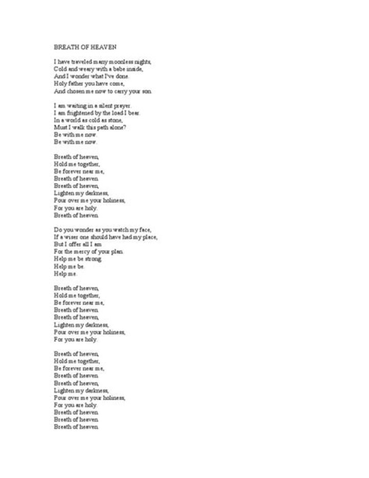 Ultimate Breath Of Heaven Lyrics: Dive Into Celestial Melodies